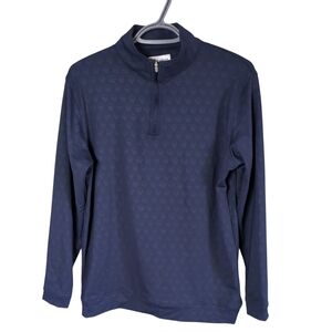 Peter‎ Millar Seeing Double Performance Quarter-Zip Golf Pullover Navy Size XL